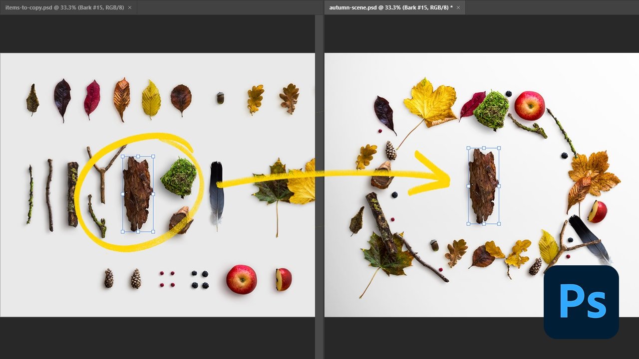 How to copy layers from one Photoshop document to another
