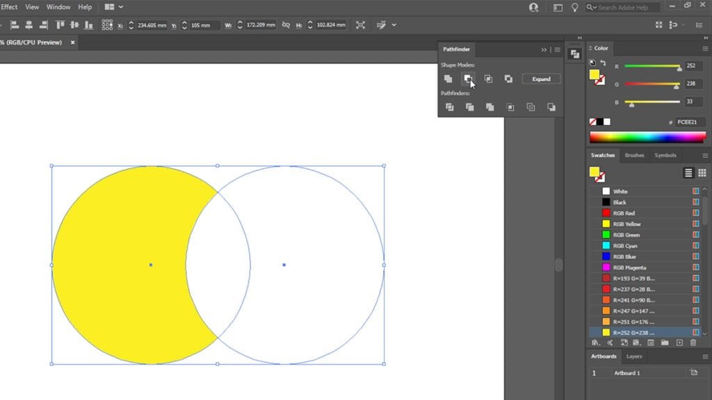 Applying non-destructive Pathfinder effects to shapes in Adobe Illustrator