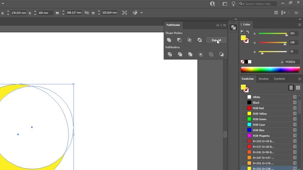 Expanding non-destructive Pathfinder effects in Adobe Illustrator