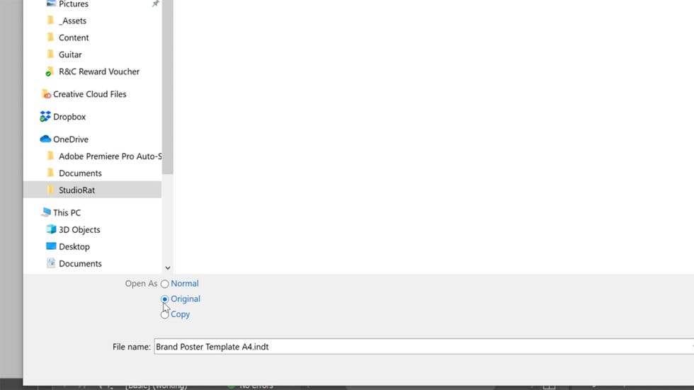Open File File Template How to create template files in InDesign | StudioRat